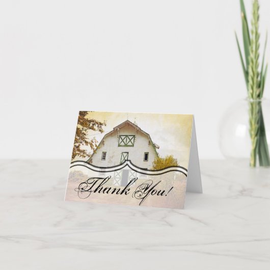 折り畳みサンキューカードサンセットバーンカントリー素朴F サンキューカード (正面)