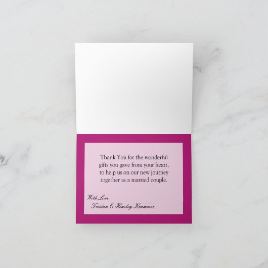 折り畳みサンキューカードサンセットフェードピンクタン写真 サンキューカード (内部)