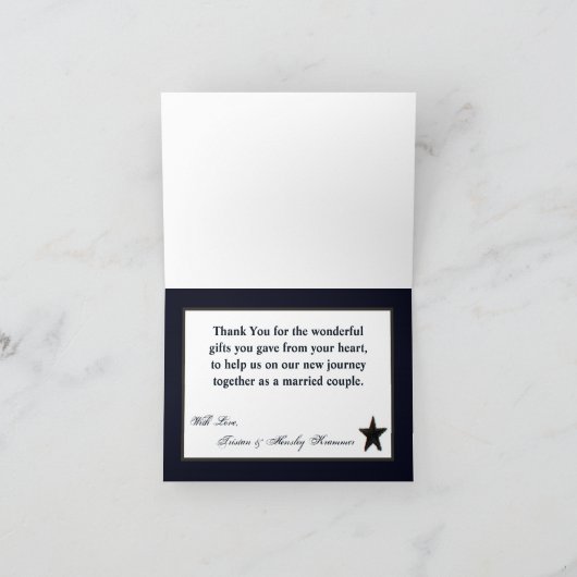 折り畳みサンキューカードネイビーサマードレスブルー サンキューカード (内部)