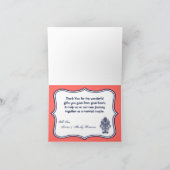 折り畳みサンキューカードネイビーブルーコーラルダマスレース サンキューカード (内部)