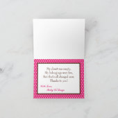 折り畳みサンキューカードピンクモダンママ水玉模様 サンキューカード (内部)