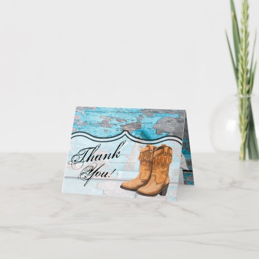 折り畳みサンキューカードブルーウッドバーンドアブーツ サンキューカード (正面)