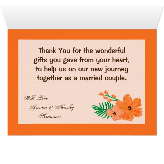 折り畳みサンキューカード春ハイビスカスフラワーハワイ (内部横(下))