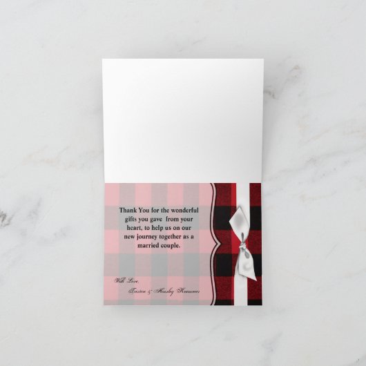 折り畳みサンキューカード赤バッファロープレイドベアーブラック サンキューカード (内部)