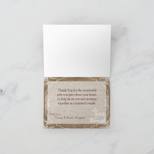 折り畳みサンキューカード食べドリンクビバ結婚したーラップ サンキューカード (内部)