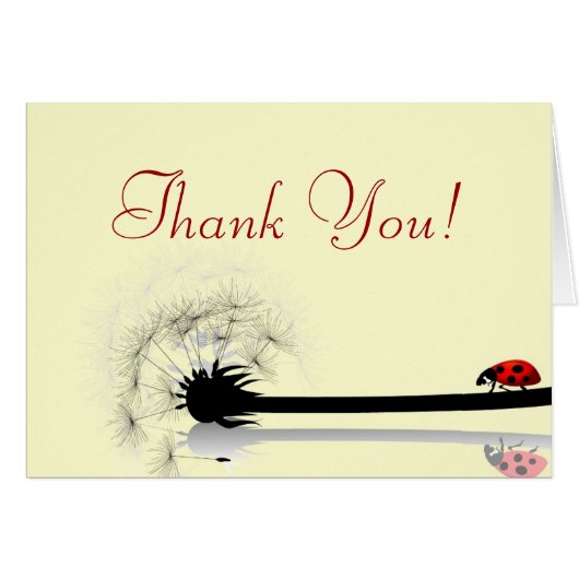折り畳みサンキューカード黄色とレディーバグ (正面横)