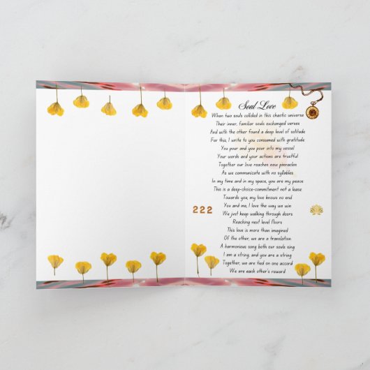 折り畳みソウルラブつながり詩カード1 サンキューカード (内部)