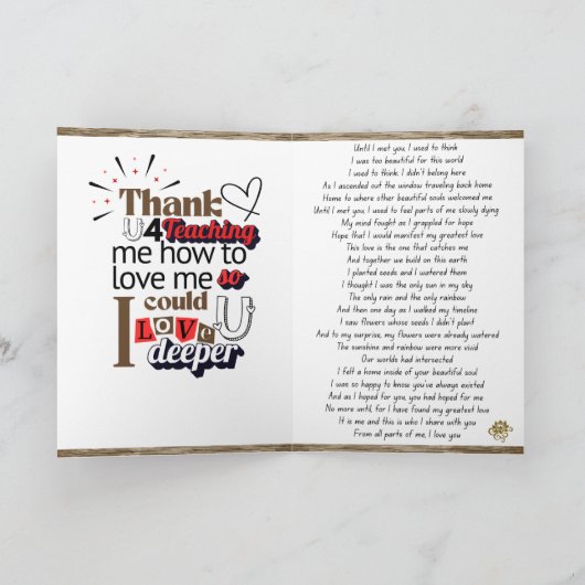 折り畳みソウルラブつながり詩カード1 サンキューカード (内部)