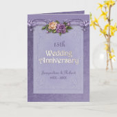 折り畳みダマスクバラパープル15周年記念 カード (黄色い花)