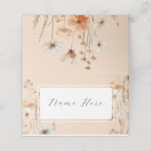 折り畳みネーム結婚カードのBoho花模様 プレイスカード (外部開封)