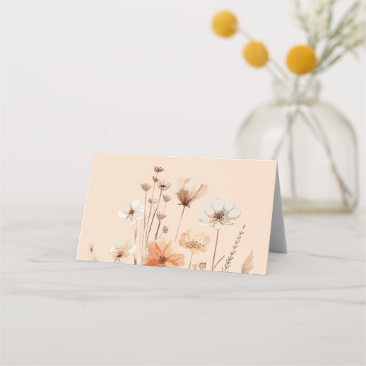 折り畳みネーム結婚カードのBoho花模様 プレイスカード (裏面)