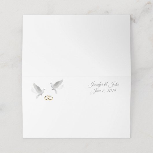 折り畳みネーム結婚座席表の名前をカスタムする プレイスカード (外部開封)