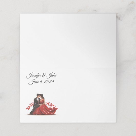 折り畳みネーム結婚座席表夫婦 プレイスカード (外部開封)