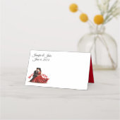 折り畳みネーム結婚座席表夫婦 プレイスカード (正面)