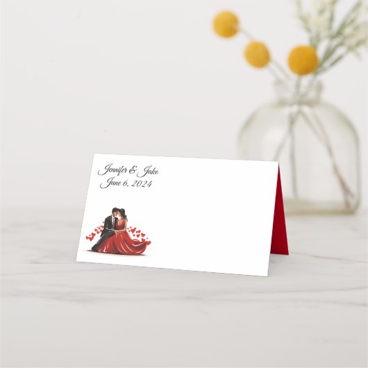 折り畳みネーム結婚座席表夫婦 プレイスカード (正面)