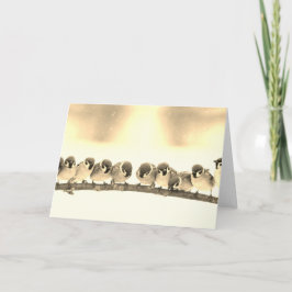 折り畳みノートカード小鳥の枝 ノートカード