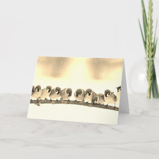 折り畳みノートカード小鳥の枝 ノートカード (正面)