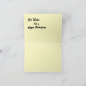 折り畳みノートカード：ハッピーサンクスギビング ノートカード (内部)