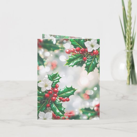 折り畳みハッピーホリーデイズ写真クリスマスカード シーズンカード (裏面)