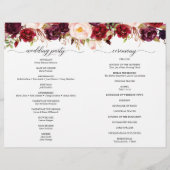 折り畳みバーガンディマルサラ結婚式 プログラム冊子 チラシ (裏面)