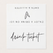 折り畳みバーフリー飲料チケット結婚のカードトークン 名刺 (外部フラット)