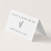 折り畳みバーフリー飲料チケット結婚のカードトークン 名刺 (裏面)