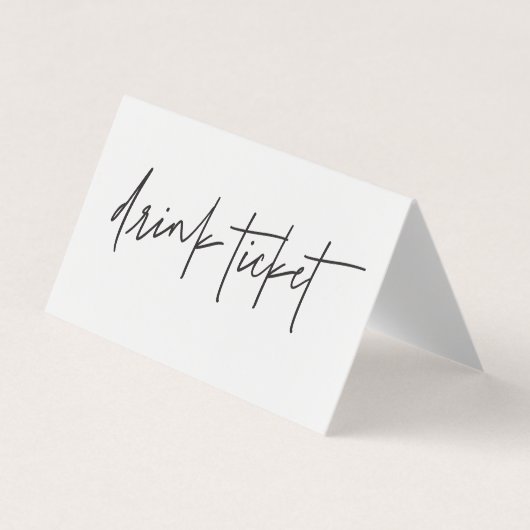 折り畳みバーフリー飲料チケット結婚のカードトークン 名刺 (正面)