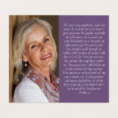 折り畳みパープルフローラメモリアル祈りの言葉カード 名刺 (内部フラット)