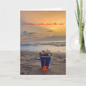 折り畳みビーチテーマヒトデ付きクリスマスカード シーズンカード (正面)