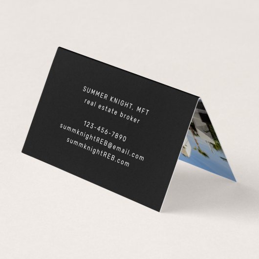 折り畳みフォト実在エステートブローカー不動産仲介業者 名刺 (裏面)