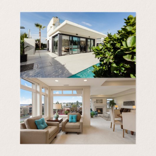 折り畳みフォト実在エステートブローカー不動産仲介業者 名刺 (内部フラット)