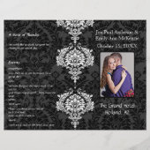 折り畳みブラックグレーとホワイトダマスクの結婚写真 (正面)