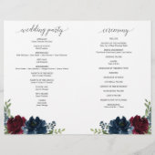 折り畳みブルゴーニュ海軍結婚式 プログラム冊子 チラシ (裏面)