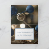 折り畳みブルーと金ゴールドクリスマスカードII カード (内部)