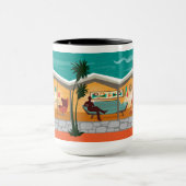 折り畳みプレートルーフミッドセンチュリーハウスヤーズのみ マグカップ (中央)