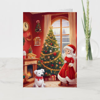 折り畳みホイルクリスマスカード 箔グリーティングカード