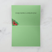折り畳みホリデーカードクリスマスツリーポインセチア シーズンカード (内部)