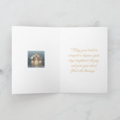 折り畳みホリデーカードブルー&金ゴールドクリスマスエレガンスカード シーズンカード (内部)