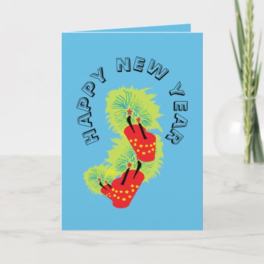 折り畳みホリデーカード：ハッピーニューイヤーとバン！ シーズンカード (正面)