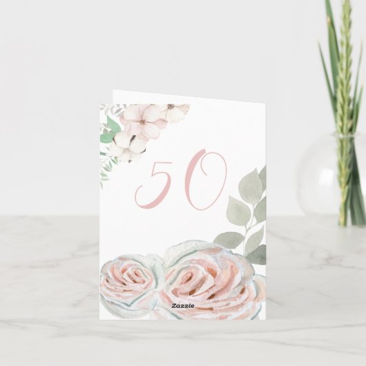 折り畳みマイルストーン誕生日淡い色のピンクカード シーズンカード (裏面)