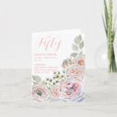 折り畳みマイルストーン誕生日淡い色のピンクカード シーズンカード (正面)