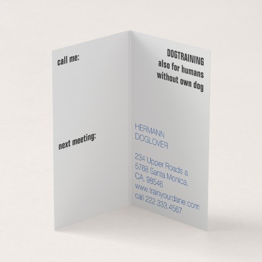 折り畳みマガジンスタイルグレートダン 名刺 (内部)