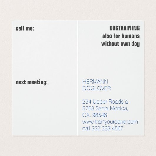 折り畳みマガジンスタイルグレートダン 名刺 (内部フラット)