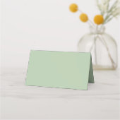 折り畳みライトセージ緑のフローラエレガントな結婚式 プレイスカード (裏面)