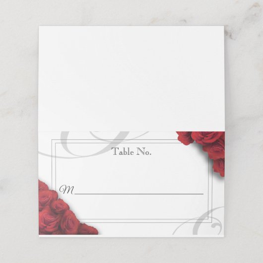 折り畳みレッドローズエレガント座席表 プレイスカード (外部開封)
