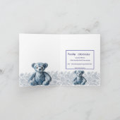 折り畳みヴィンテージブルートイルベビーシャワー招待状 招待状 (内部)