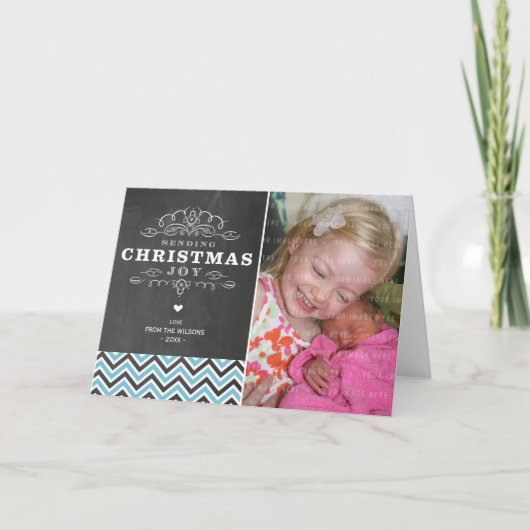 折り畳み写真クリスマスカードヴィンテージ シーズンカード (正面)