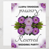 折り畳み可能な予約ウェディングパーティパープルフローラ (正面/裏面)