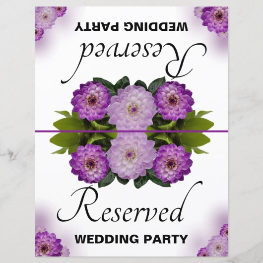 折り畳み可能な予約ウェディングパーティパープルフローラ (正面)