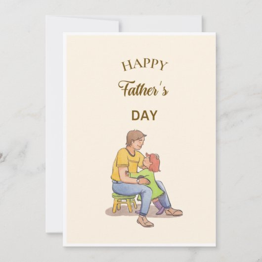 折り畳み可能な父の日カード印刷可能,娘から 招待状 (正面)